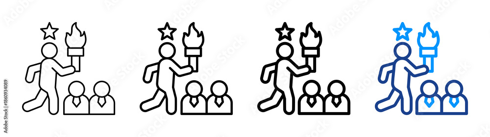 Fototapeta premium Leadership Legacy Icon Different Style Outline Collection Set