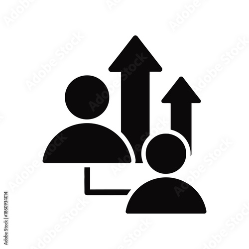 two people icons with growing arrows