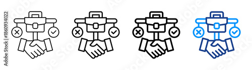 Business Ethics Icon Different Style Outline Collection Set