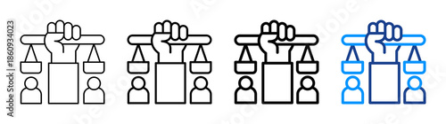 Obraz na płótnie Fairness Icon Different Style Outline Collection Set
