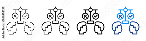 Morality Icon Different Style Outline Collection Set