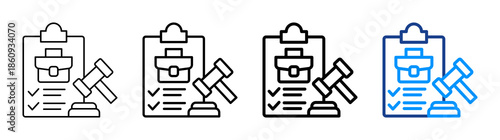 Business Regulation Icon Different Style Outline Collection Set