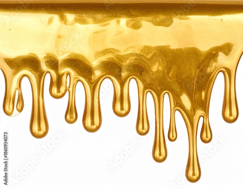 Luxury Liquid Gold Melt on White Background