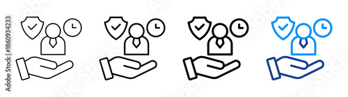 Punctuality Icon Different Style Outline Collection Set