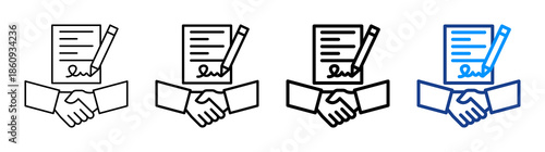 Memorandum Of Understanding Icon Different Style Outline Collection Set