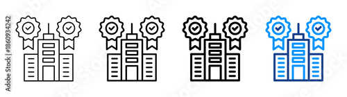 Corporate Reputation Icon Different Style Outline Collection Set