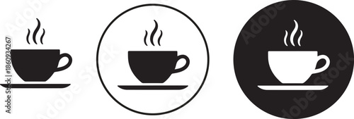 Coffee mug and tea cup vector icon . coffee cup icon vector isolated on white background.coffe cup icon vector thin outline style sign