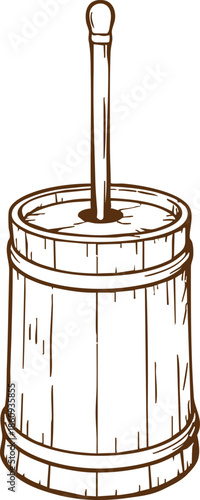 Wooden butter churn
