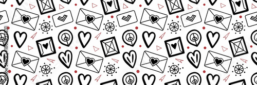 Playful love and communication icons on white background