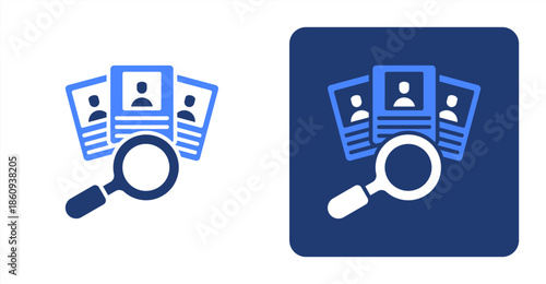 Recruitment Glyph Color  Two-tone color and contrasting background icon illustration