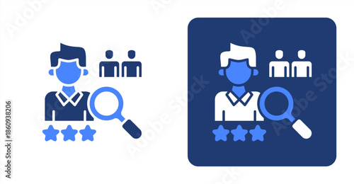 Talent Acquisition Glyph Color  Two-tone color and contrasting background icon illustration