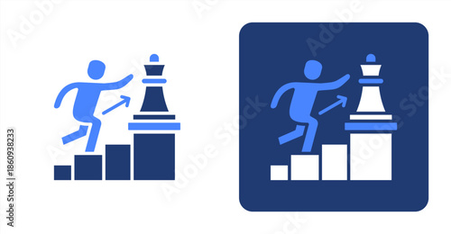 Career Path Glyph Color  Two-tone color and contrasting background icon illustration
