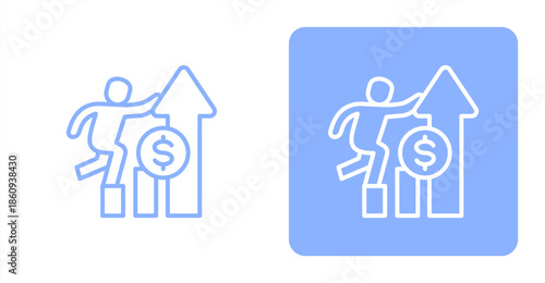 Growth Line  Two-tone color and contrasting background icon illustration