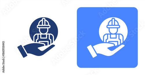 Employment Glyph  Two-tone color and contrasting background icon illustration
