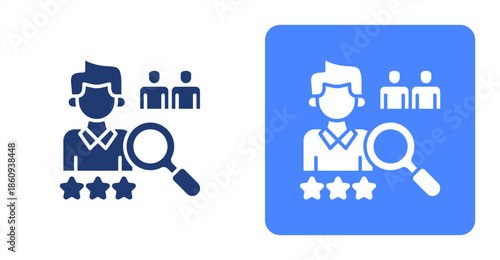 Talent Acquisition Glyph  Two-tone color and contrasting background icon illustration