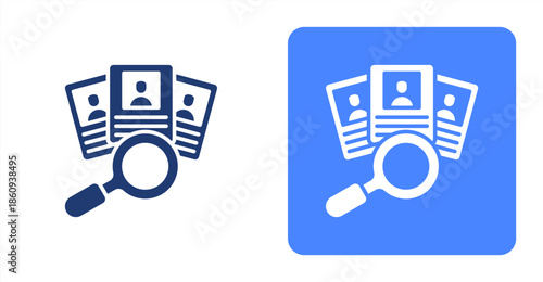 Recruitment Glyph  Two-tone color and contrasting background icon illustration
