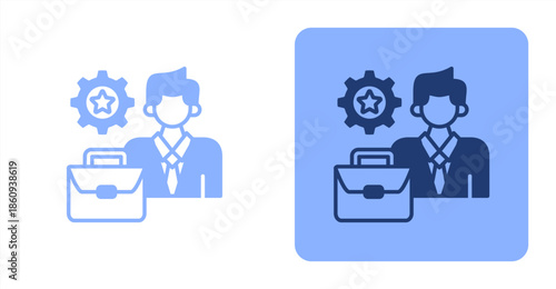 Work Experience Mixed  Two-tone color and contrasting background icon illustration