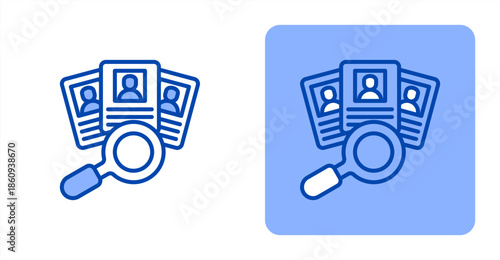 Recruitment Line Color  Two-tone color and contrasting background icon illustration
