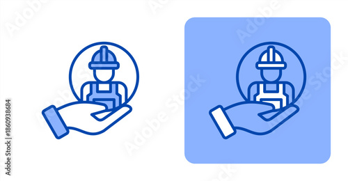 Employment Line Color  Two-tone color and contrasting background icon illustration