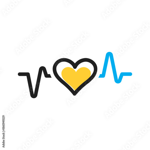 Vector multi color icon for Heart rate