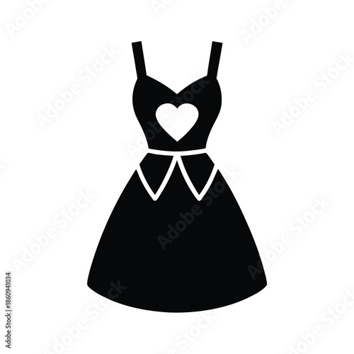 Bow Back Dress With Sweetheart Neckline Vector Illustration