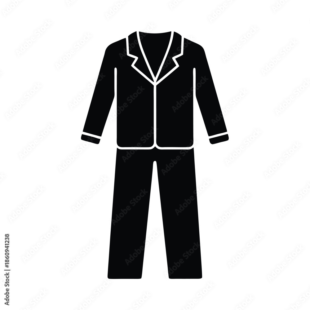 Naklejka premium Satin Pajamas With Piping Vector Illustration