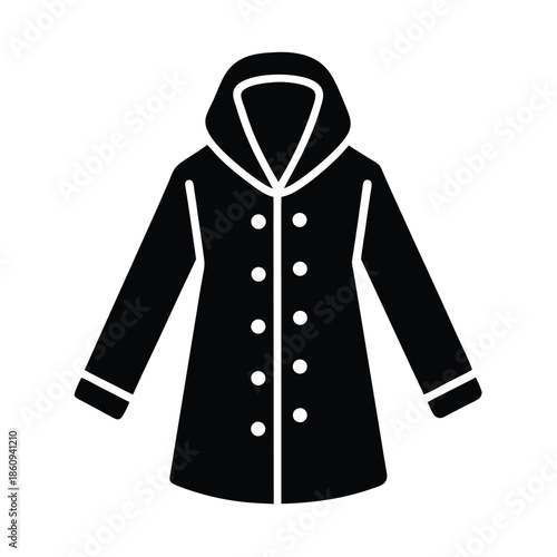 Raincoat With Snap Buttons Vector Illustration