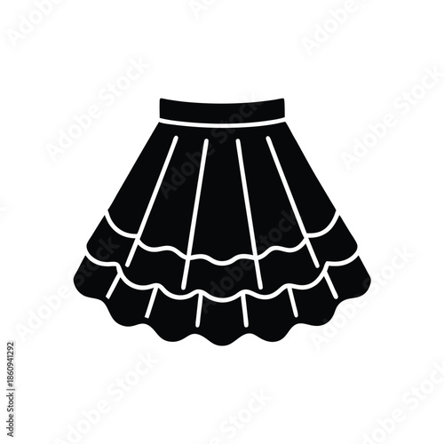 Tulle Skirt With Volume Layers Vector Illustration