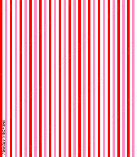 Seamless vertical stripes pattern in red and pink colors. Classic repetitive candy cane or circus style lines for Valentine's day.