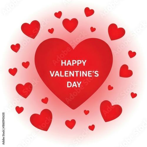 Wallpaper Mural Happy valentine's day with red hearts Torontodigital.ca