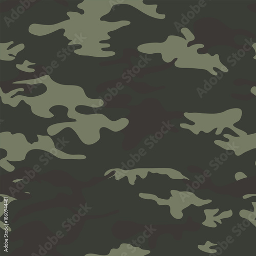 Classic Military Camouflage Army Print in Green and Black for Textile Print for Fabric, Seamless Pattern