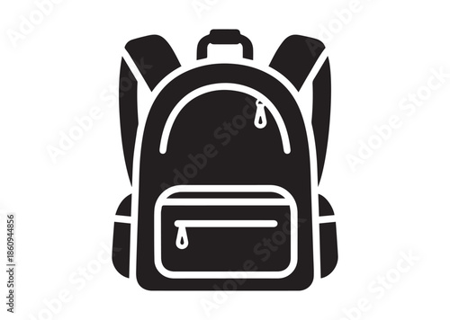 School backpack icon, School backpack silhouette vector