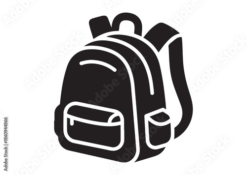 School backpack icon, School backpack silhouette vector