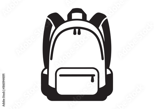 School backpack icon, School backpack silhouette vector