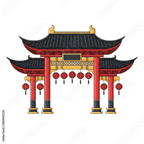 chinese pavilion in the garden