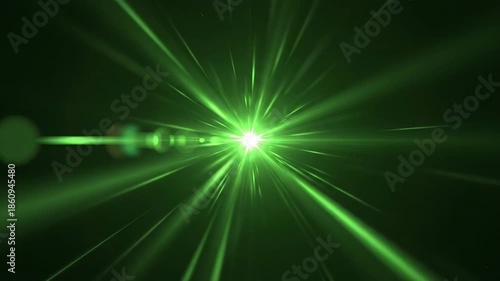Green laser burst rays abstract light video.
