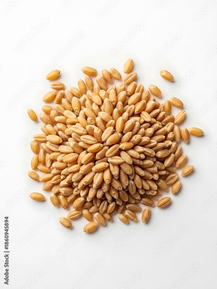 Obraz premium Close-up view of whole wheat grains arranged in a circular pattern