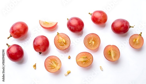 Fresh Red Grapes - A Vibrant and Healthy Fruit Display.