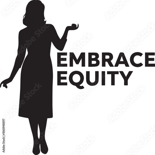 Silhouette of a woman embracing the concept of equity