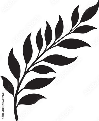 Simple olive branch silhouette