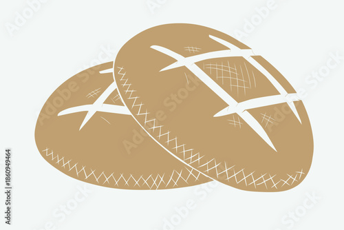 Brown Bread Illustration Seamless Culinary Background