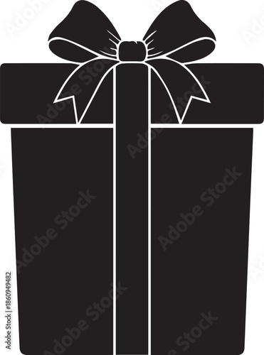 Elegant black gift box with bow