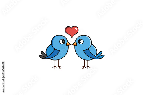 Love birds vector illustration isolated on white background