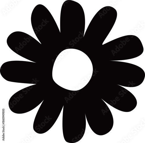 満開のデイジーの花ベクターイラスト　カモミールやハーブ系のシンプルな花のイメージ　透明背景