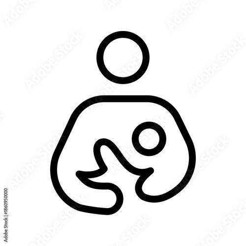 Gentle Breastfeeding icon set for maternal care, infant nutrition and parenting design