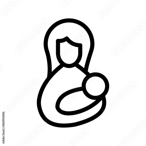 Gentle Breastfeeding icon set for maternal care, infant nutrition and parenting design