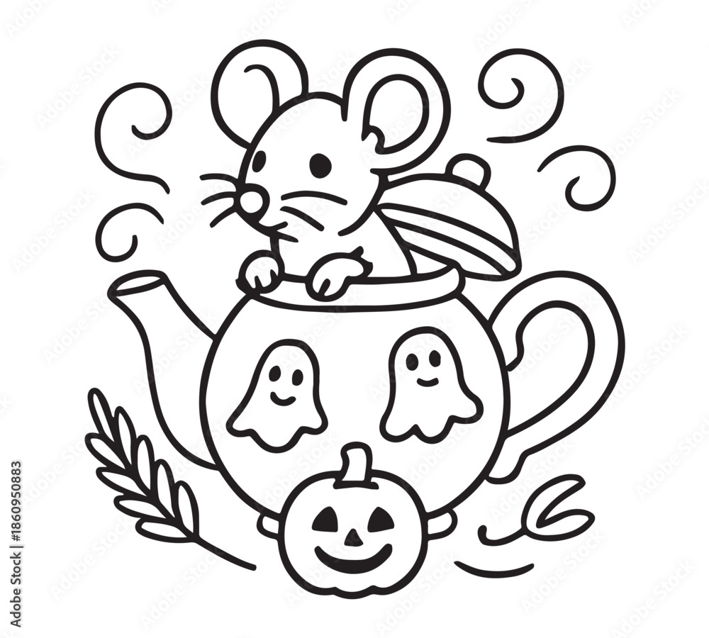 Fototapeta premium Bold and Easy Spooky Farm Coloring Pages KDP 