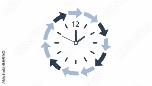 Clock with Arrows - Time Management and Circular Progress.