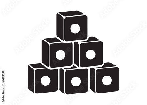 Counting cubes icon, Counting cubes silhouette vector