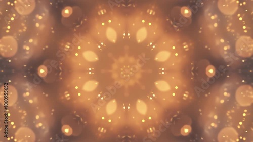 glowing gold particle mandala kaleidoscope